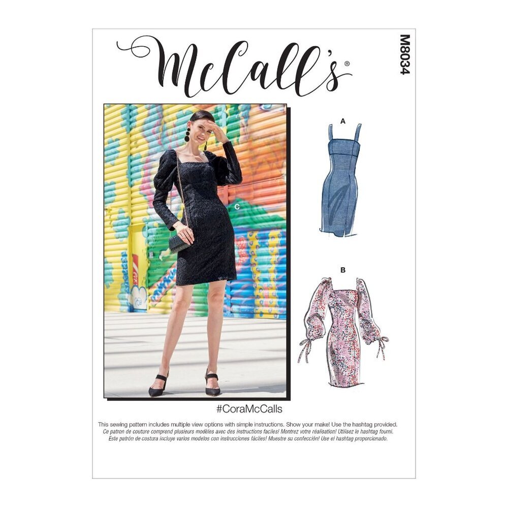 Misses Petite‎ Fitted Dresses Sewing Pattern McCalls M8034 Size 14-22